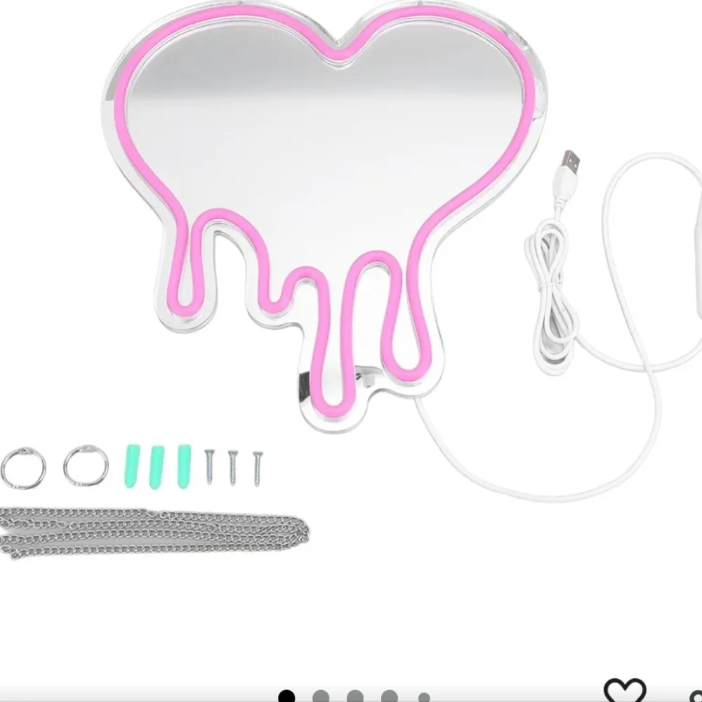NWT Neon Pink Dripping Heart Neon Dimmable Light